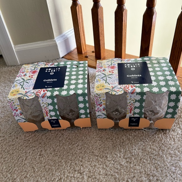 Roller Rabbit Clear Patterned Goblets - Floral Box Set  PBA Free (Target) - Picture 4 of 4